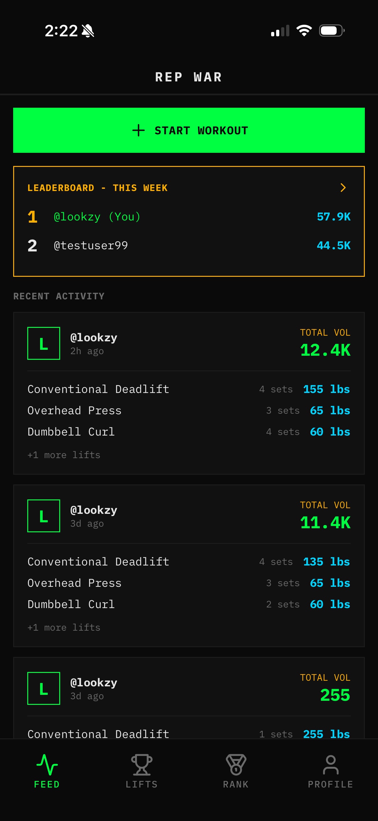 Feed - See your workout activity